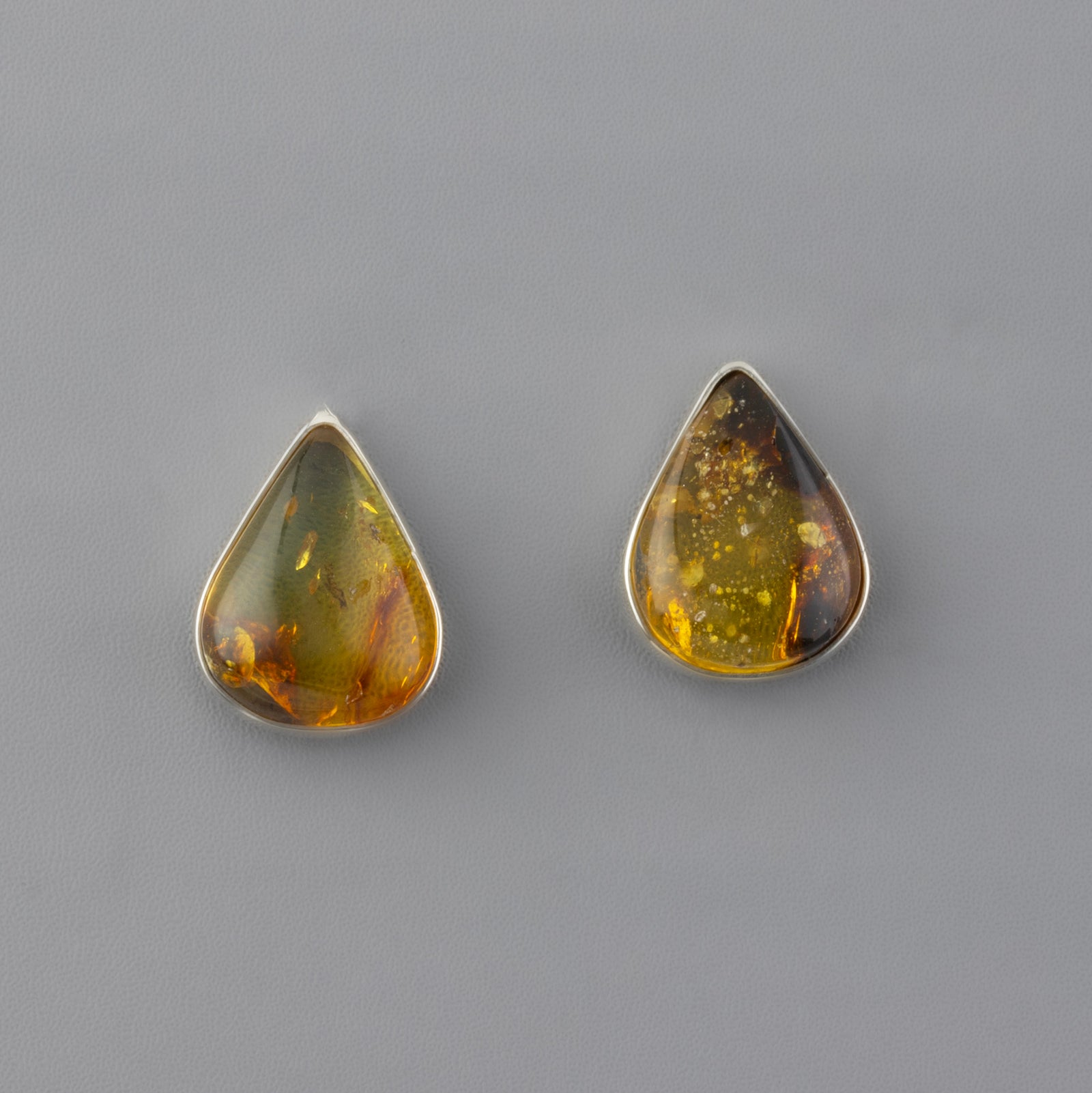 Amber Teardrop Stud Earrings