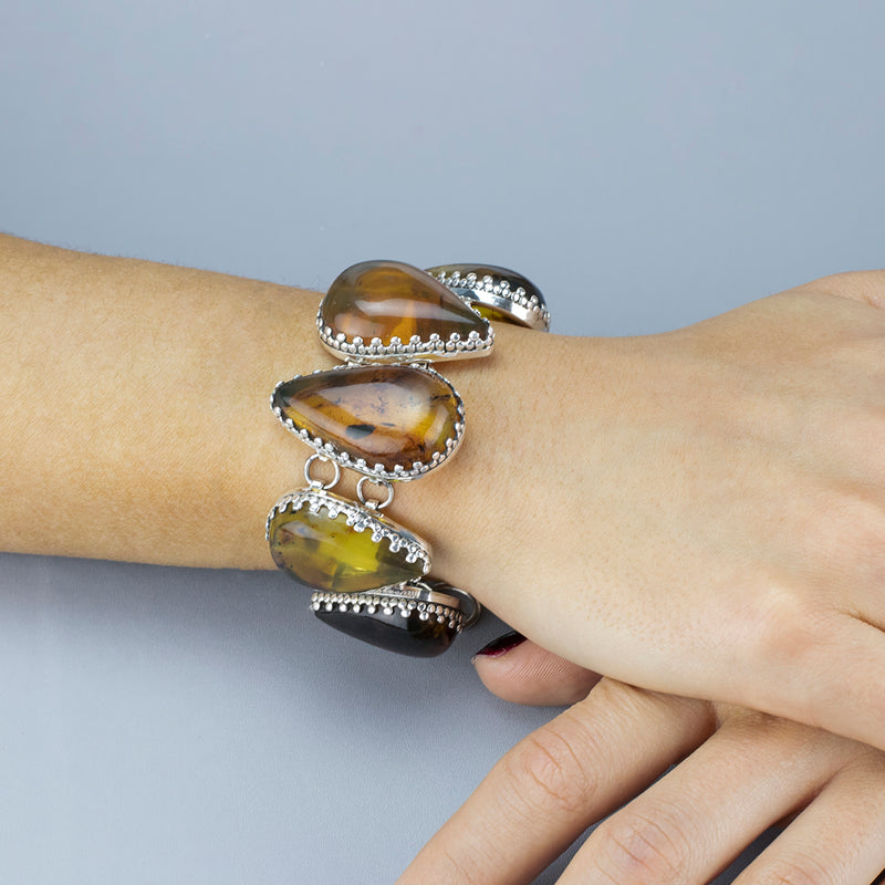 Mexican amber teardrop bracelet