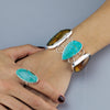 Large Turquoise and Amber Bracelet