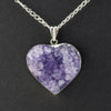 amethyst druzy heart pendant