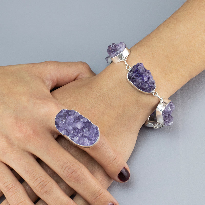 large amethyst druzy bracelet