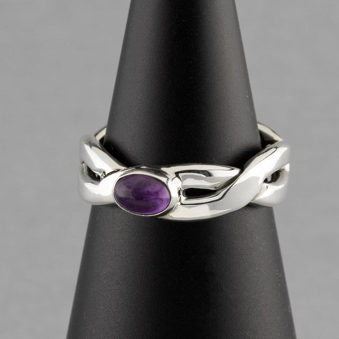amethyst flow sterling silver ring