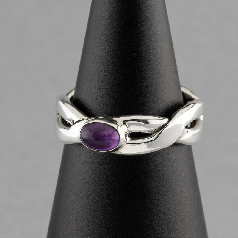 amethyst flow sterling silver ring
