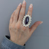 Midnight Crown Chunky Silver Amethyst Ring