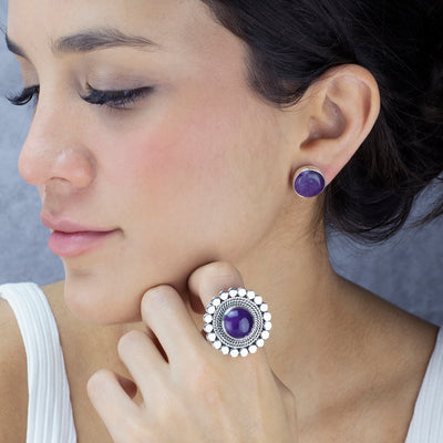 Amethyst Stud Earrings