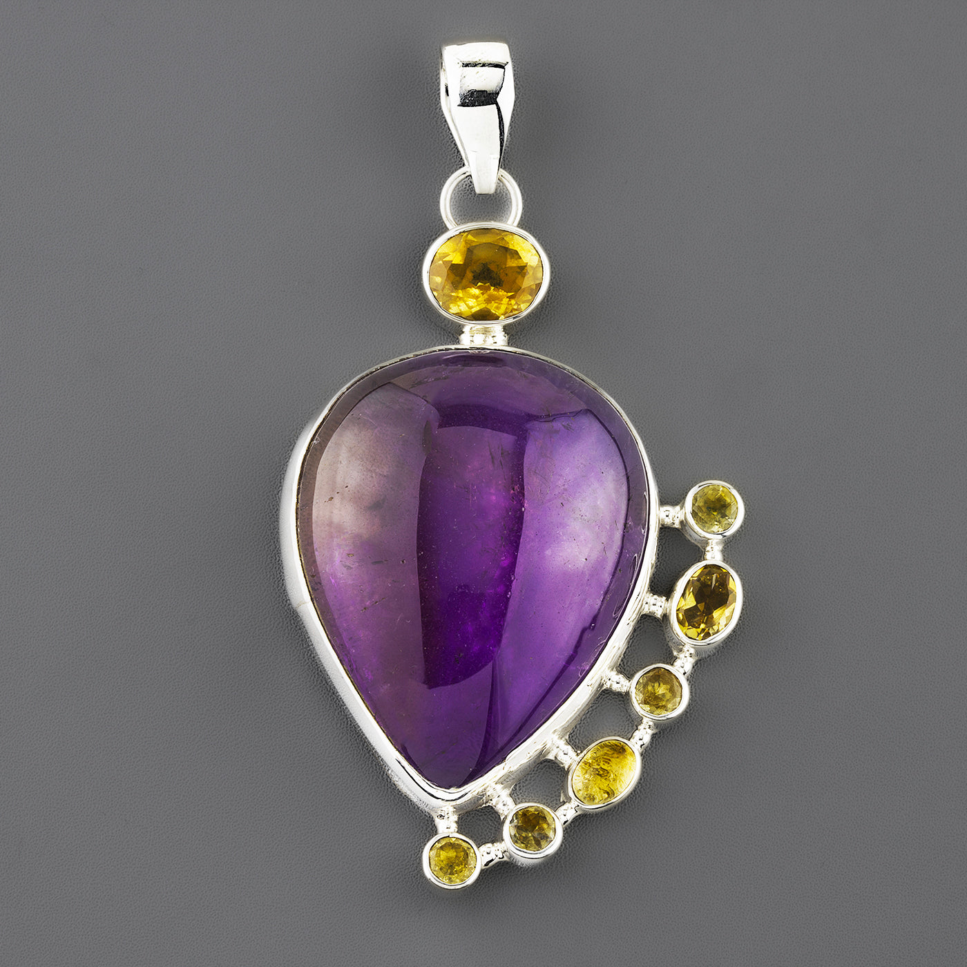 ametrine and citrine statement pendant