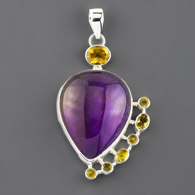ametrine and citrine statement pendant