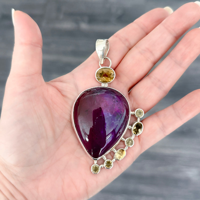 ametrine and citrine statement pendant