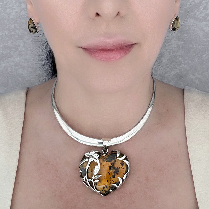 amber heart pendant