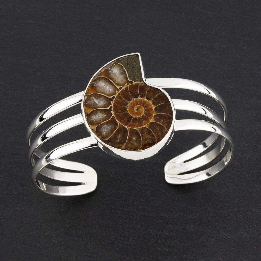Ammonite cuff bracelet