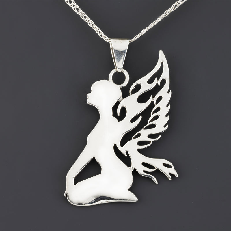 angel aura sterling silver pendant