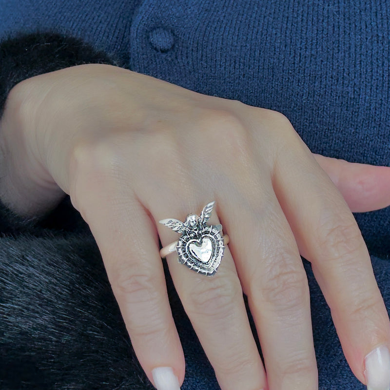 guardian love Taxco silver ring