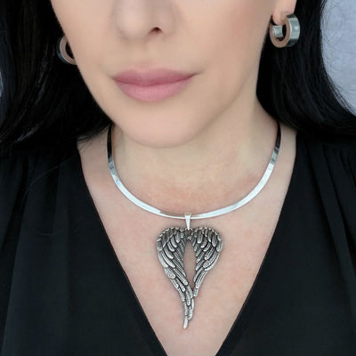 Guardian Wings Taxco Silver Pendant