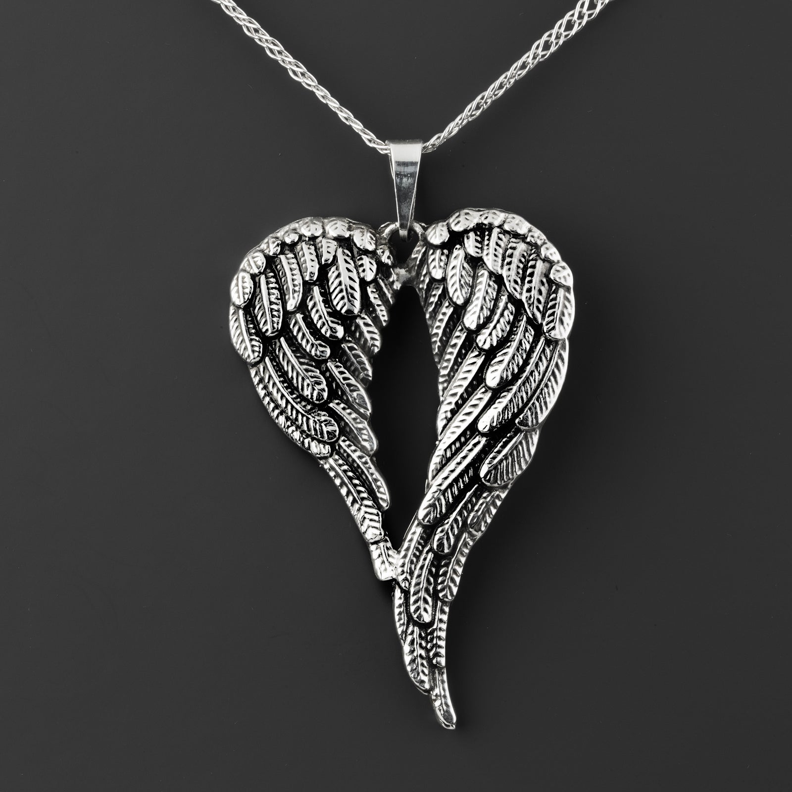 angel wings Taxco silver pendant