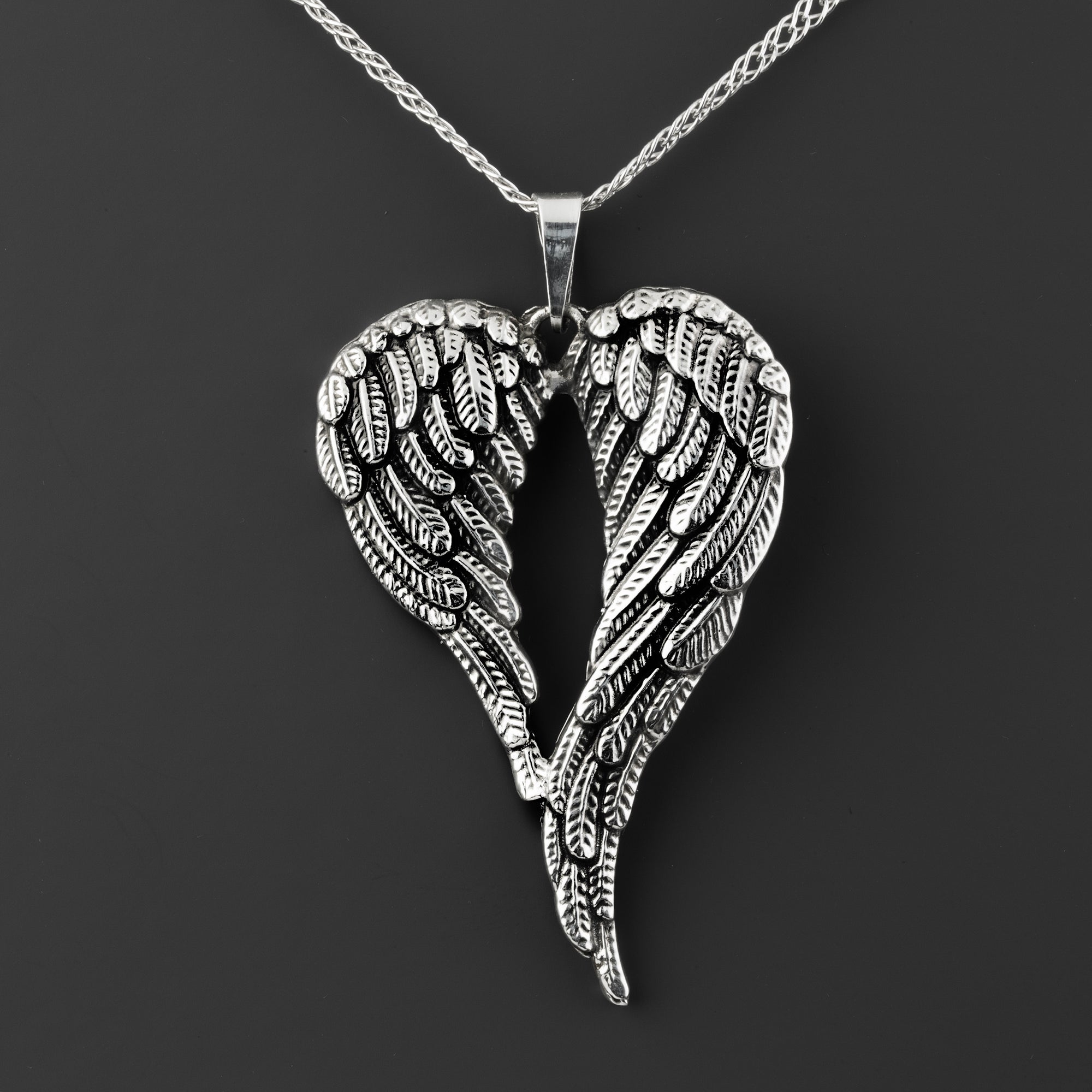 angel wings Taxco silver pendant