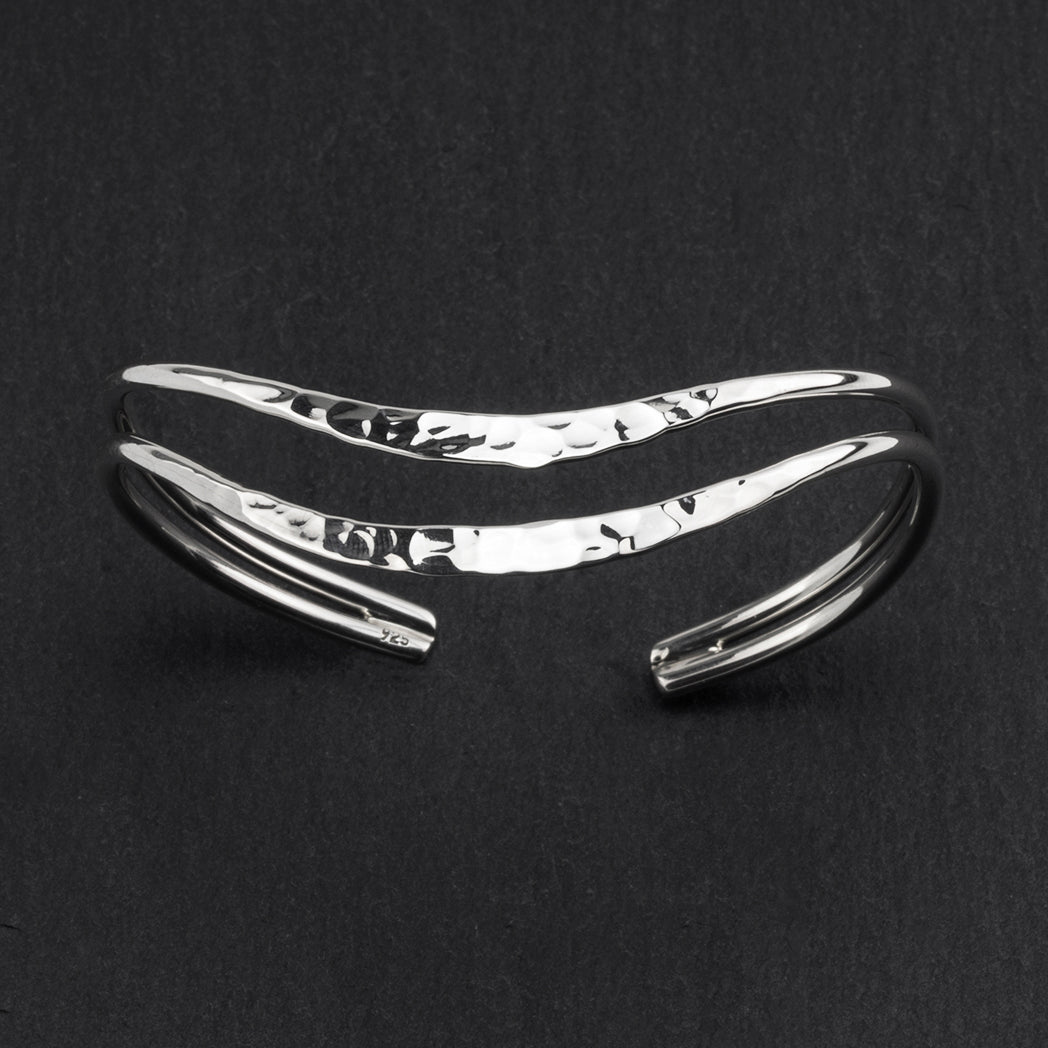 arcadia hammered silver cuff bracelet