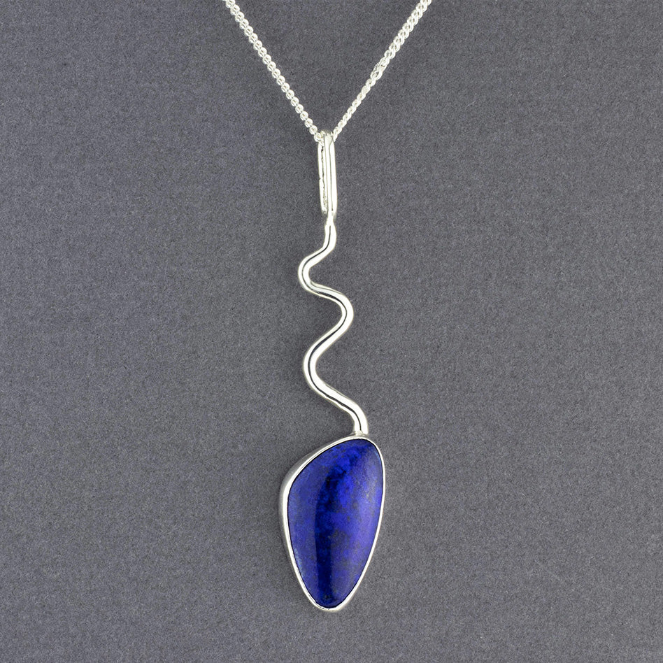 artisan crafted lapis lazuli silver necklace