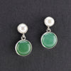 aventurine and pearl drop earrings