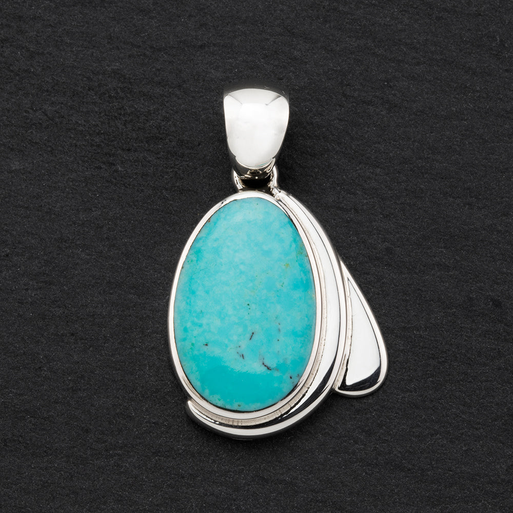 azure embrace silver and turquoise pendant