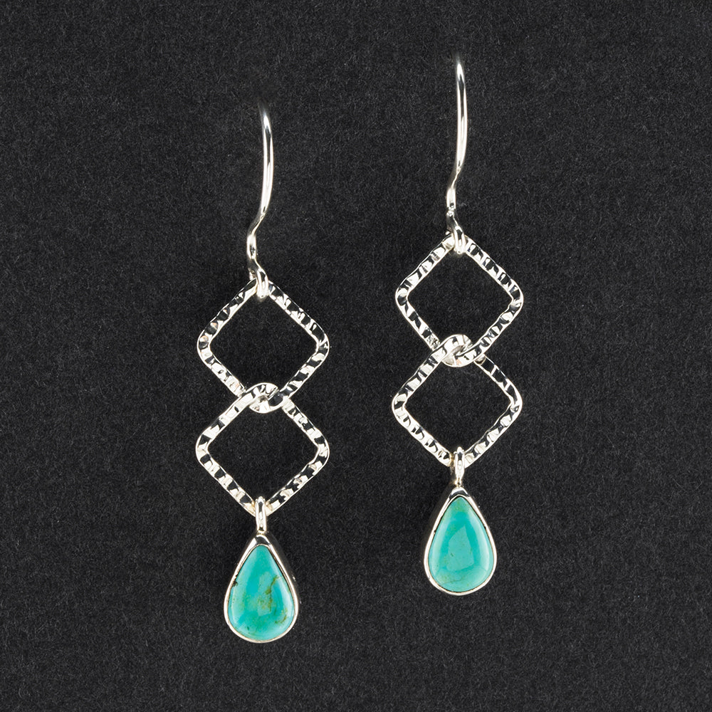 azure geometry turquoise dangle earrings