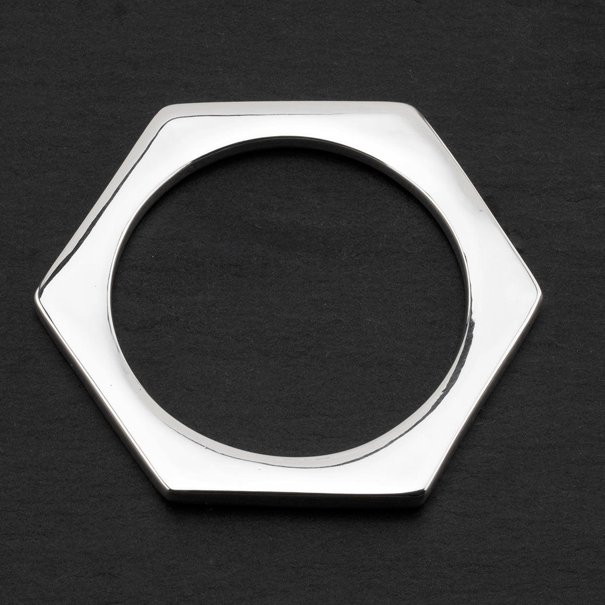 Sterling Silver Hexagon Bangle Bracelet