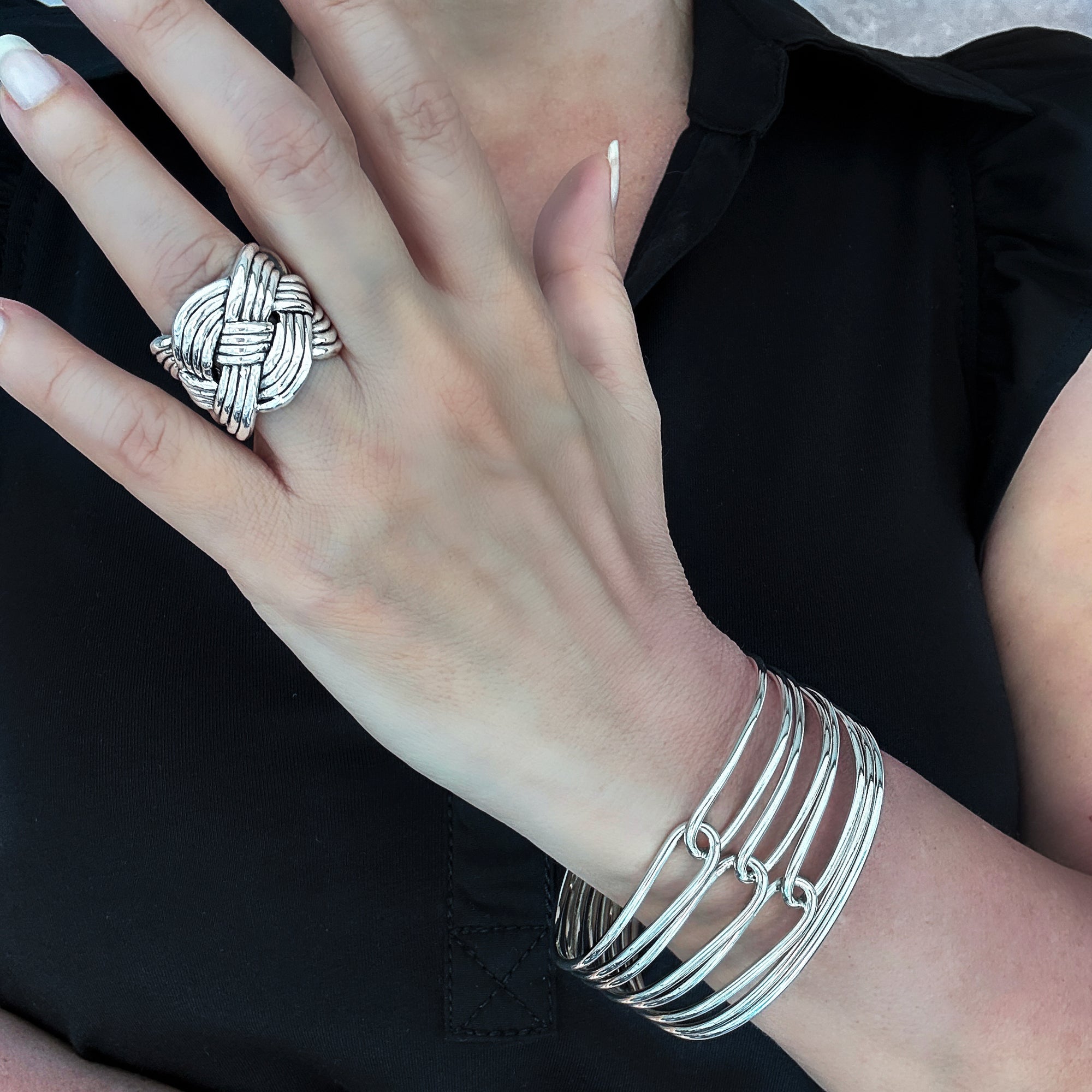 Basket Case Chunky Silver Ring