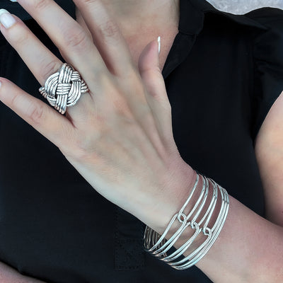 Basket Case Chunky Silver Ring