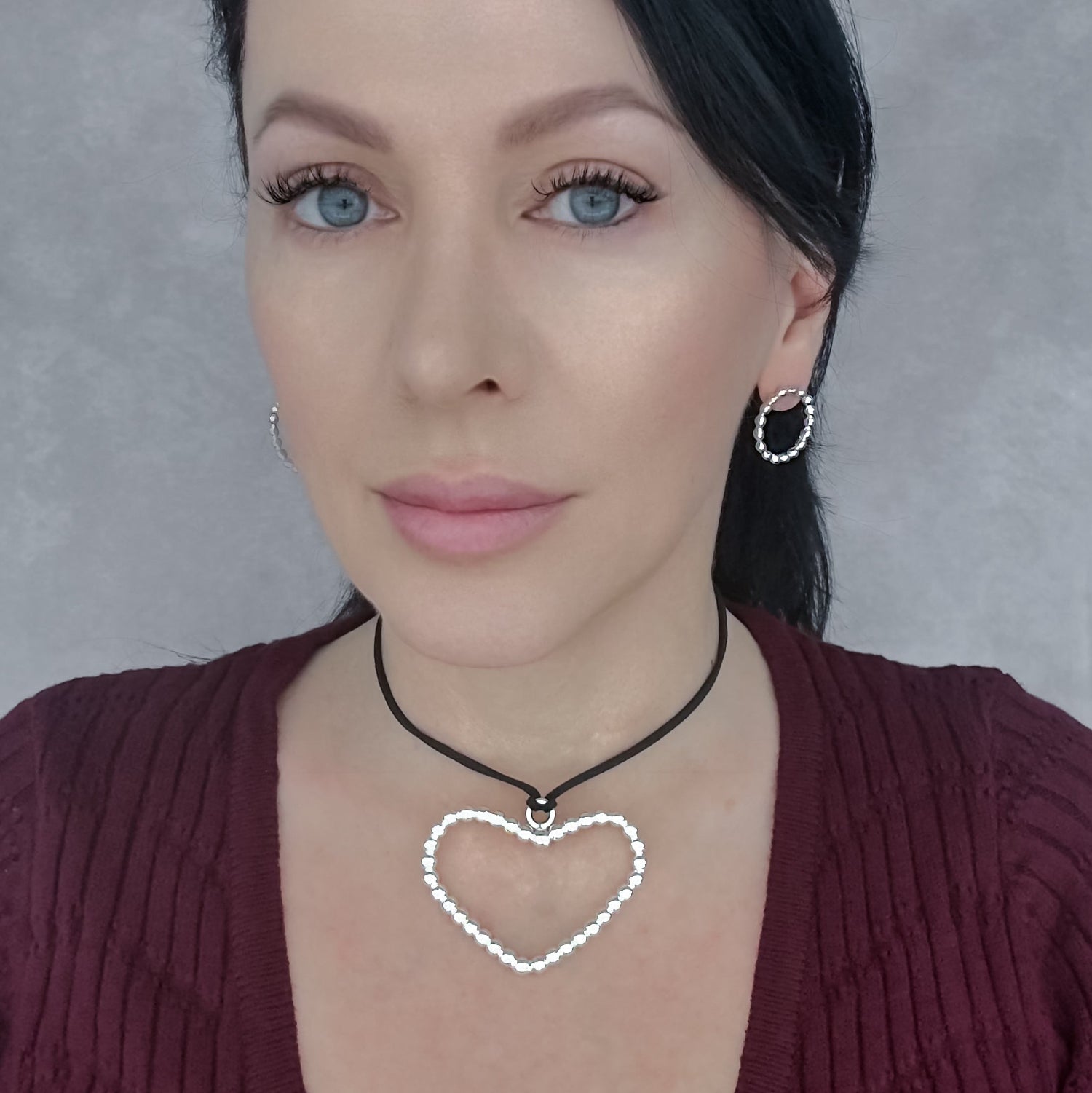 Bubble Loop Sterling Silver Hoop Earrings