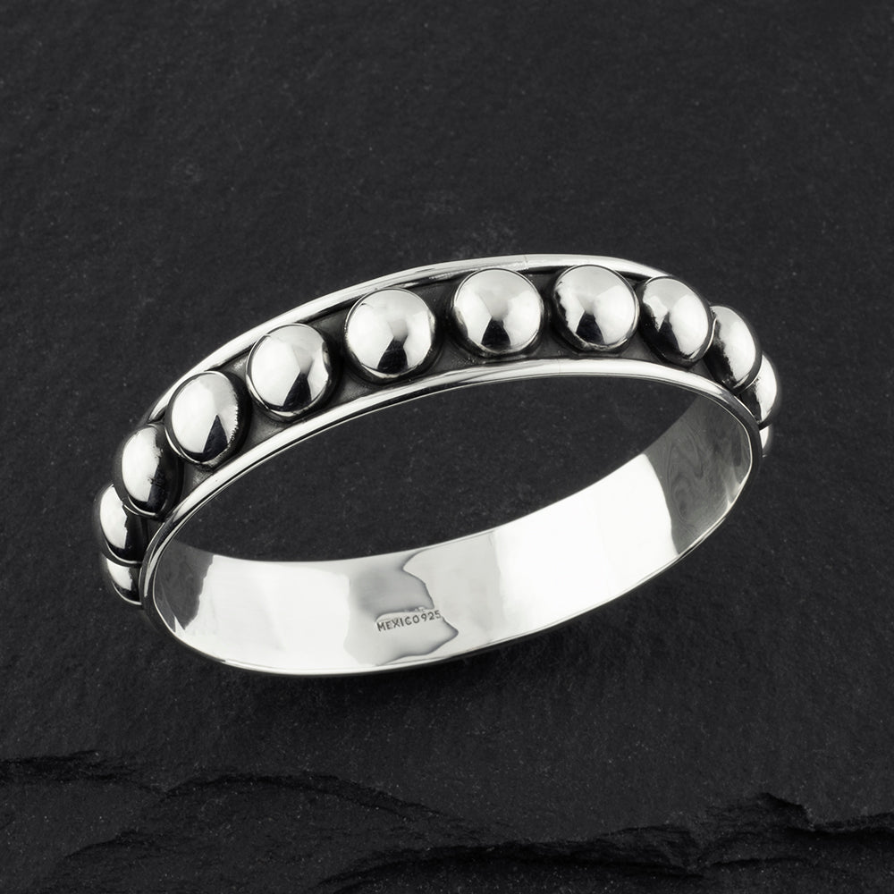 beaded Mexican sterling silver bangle