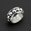 beaded Taxco silver band ring