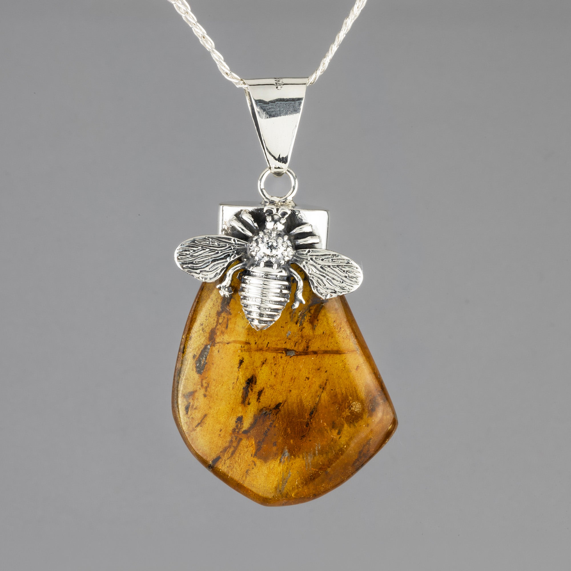bee blesed handcrafted amber pendant