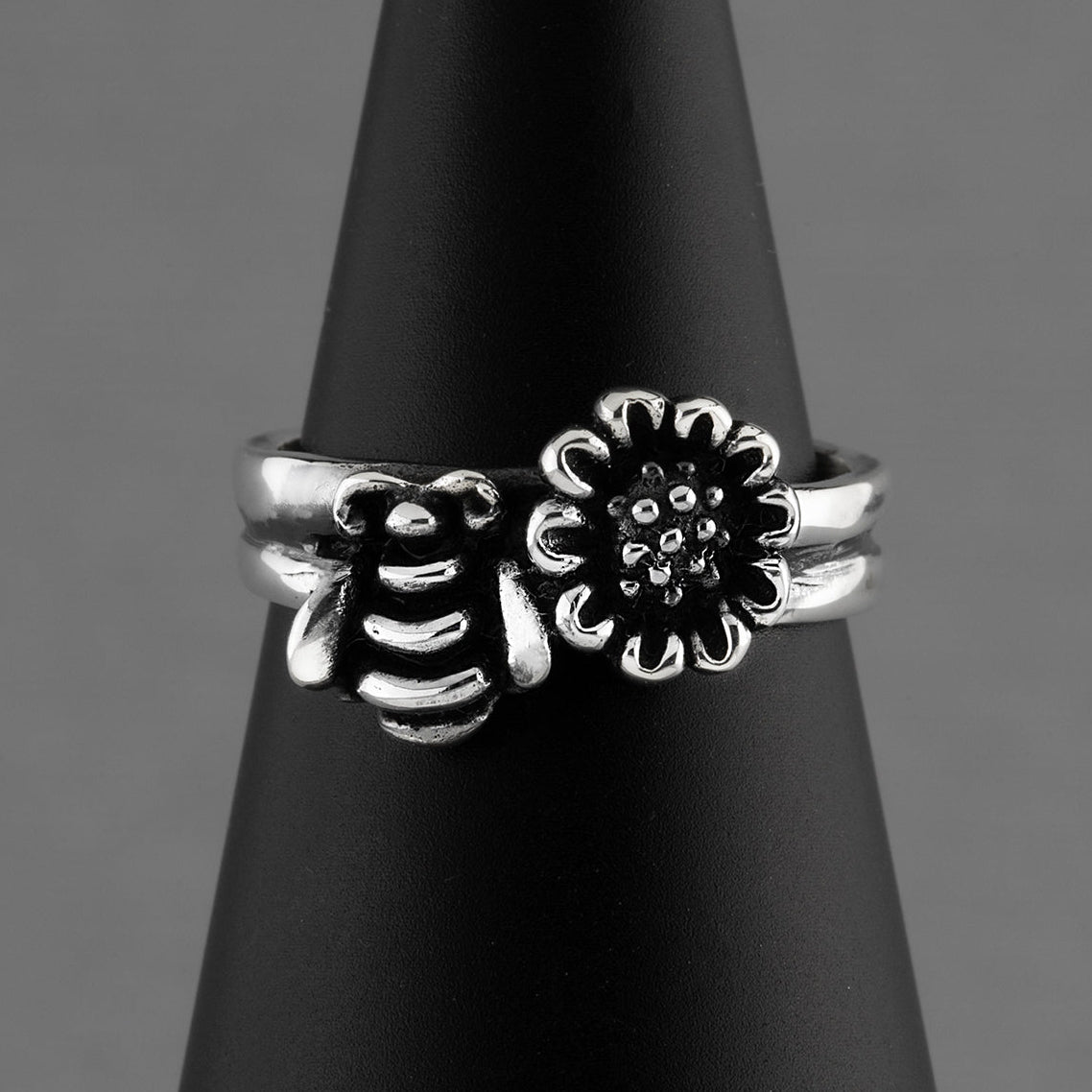 bee mine handmade silver ring