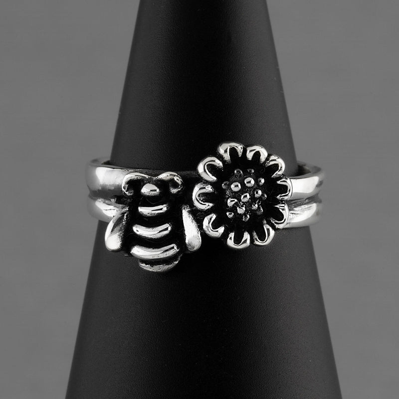 bee mine handmade silver ring