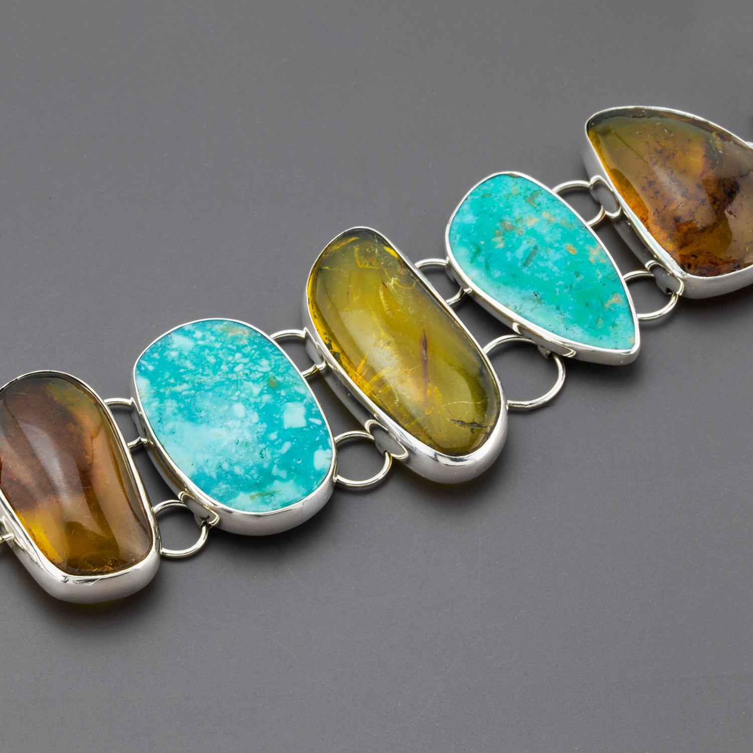 big amber and turquoise stone bracelet