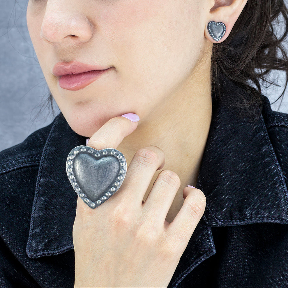Corazon Brujo Mexican Silver Ring
