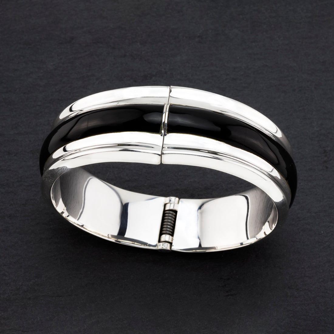 black onyx hinged bangle