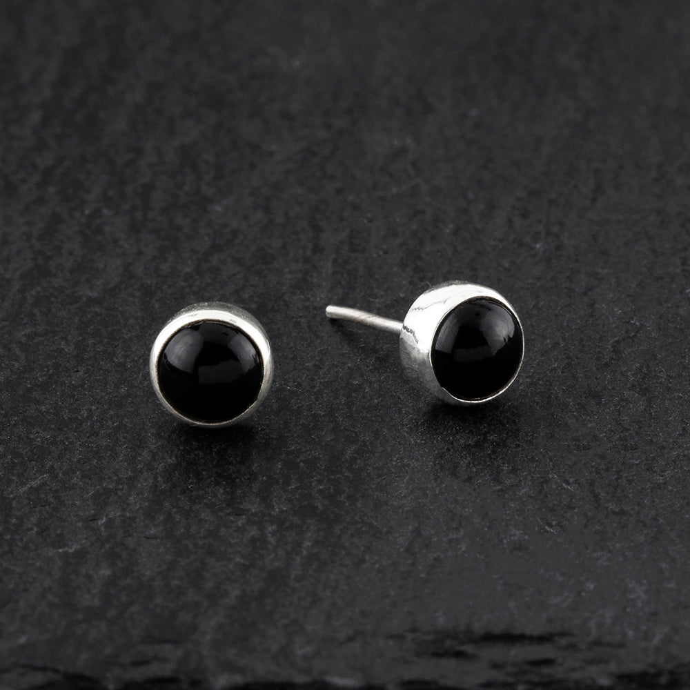 black onyx stone stud earrings