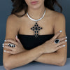 Oversized Black Onyx Cross Pendant