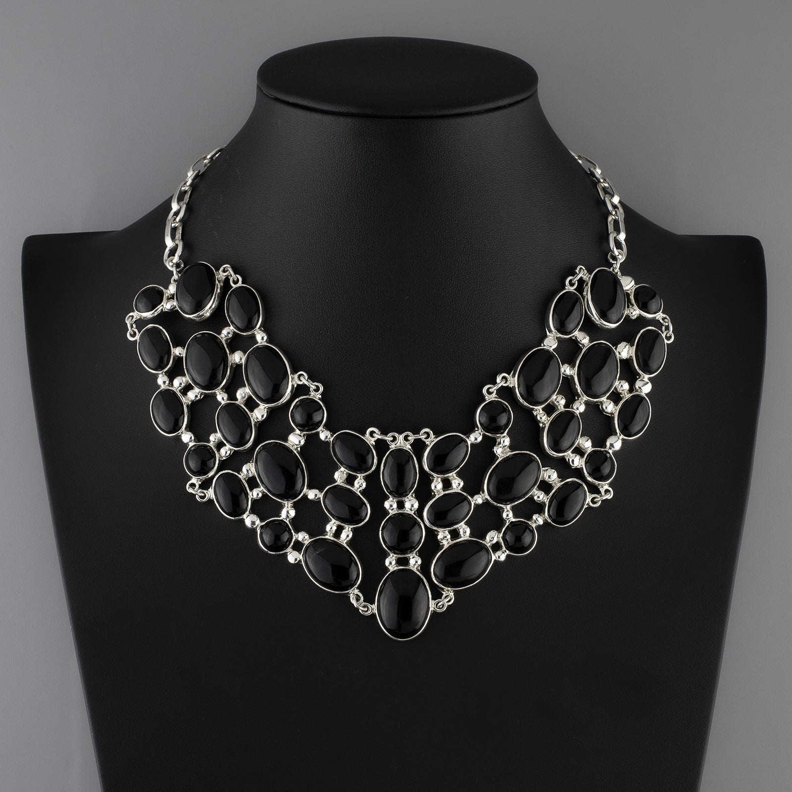 blackout onyx statement necklace