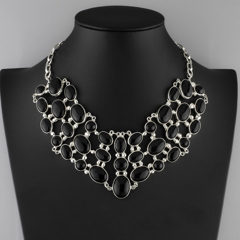blackout onyx statement necklace