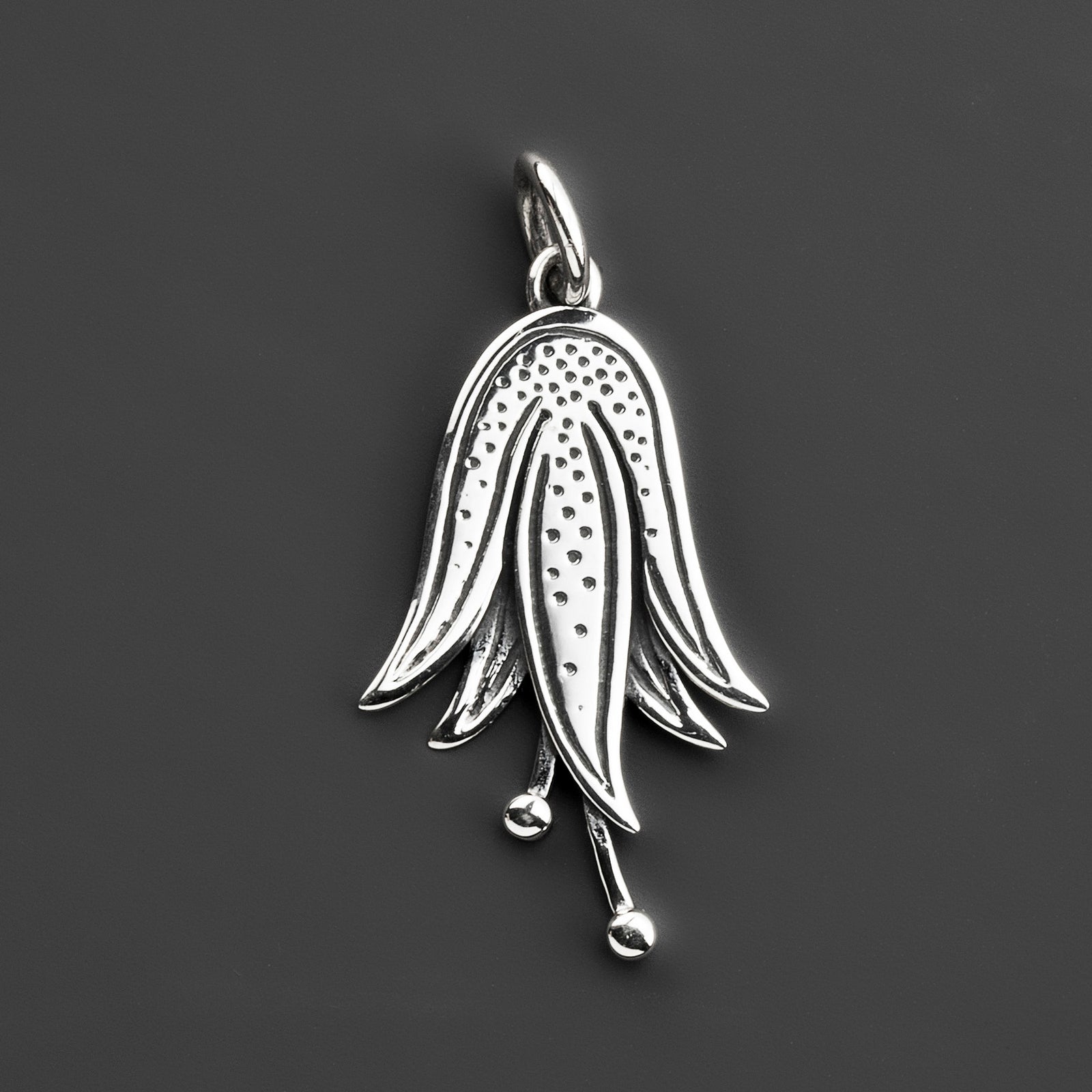 bloom drop artisan silver pendant