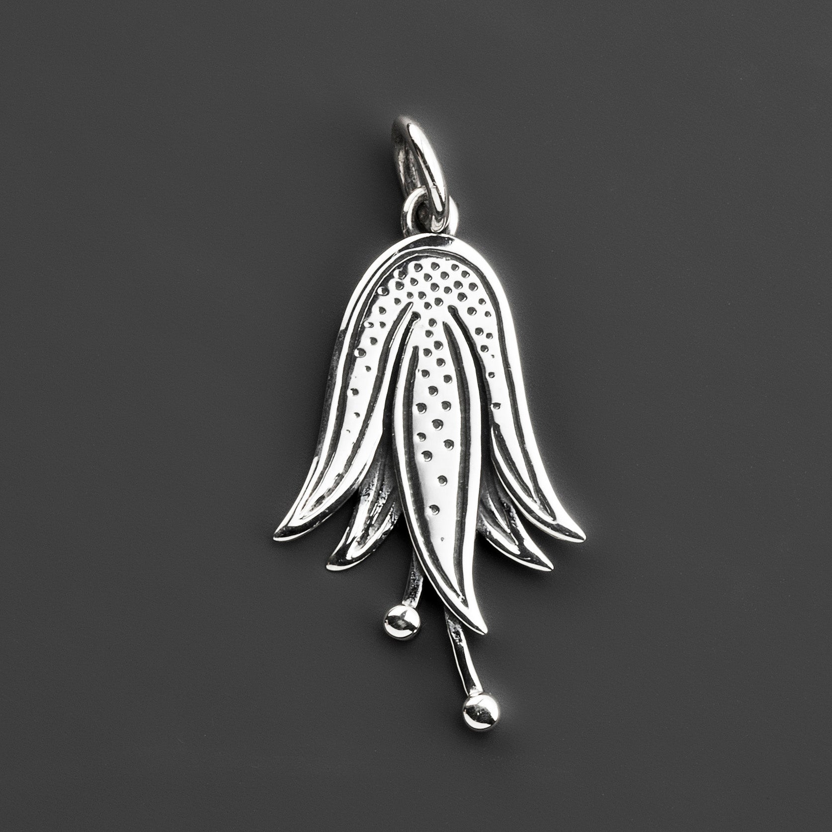 bloom drop artisan silver pendant
