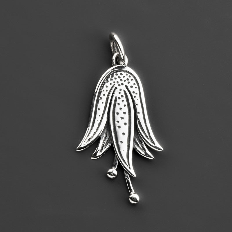 bloom drop artisan silver pendant