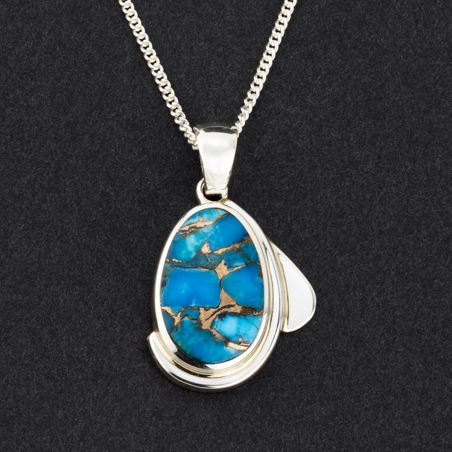 blue copper turquoise pendant necklace