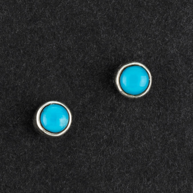 Blue Dots Turquoise Stud Earrings Reveka Rose - Main Image