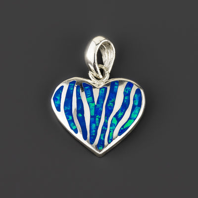 blue opal heart pendant