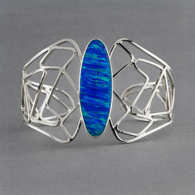 blue opal large butterfly cuff bracelet
