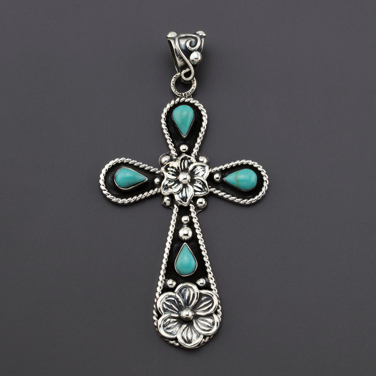 boho blessings turquoise cross pendant