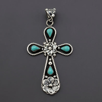 boho blessings turquoise cross pendant