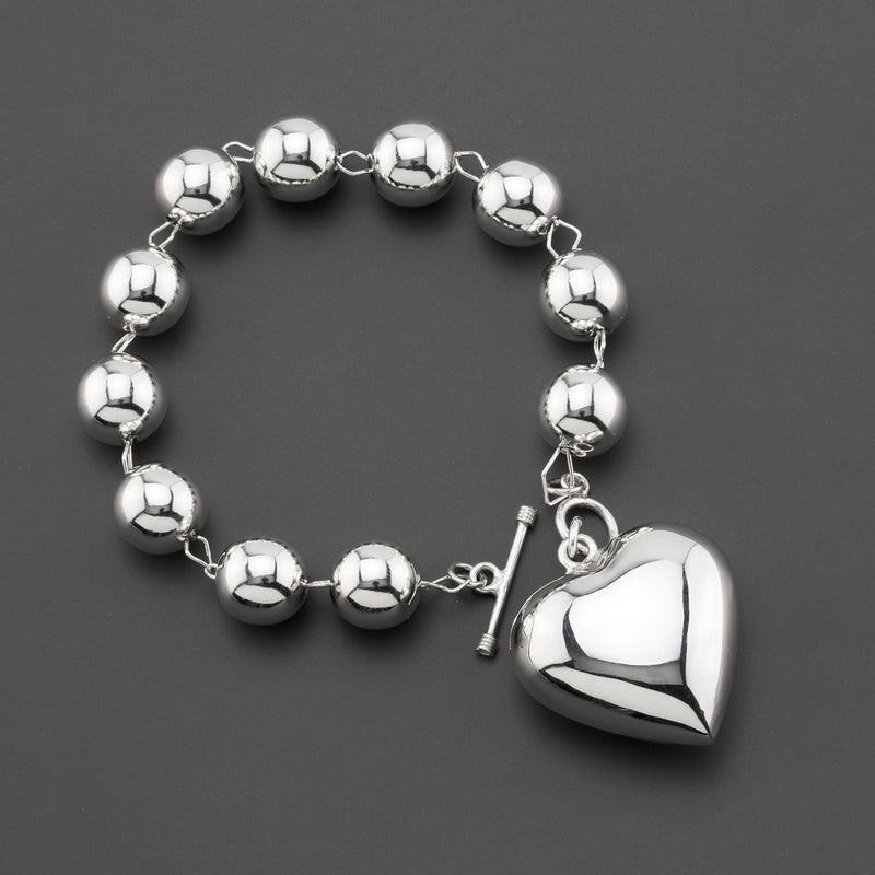 bold love Mexican silver heart bracelet